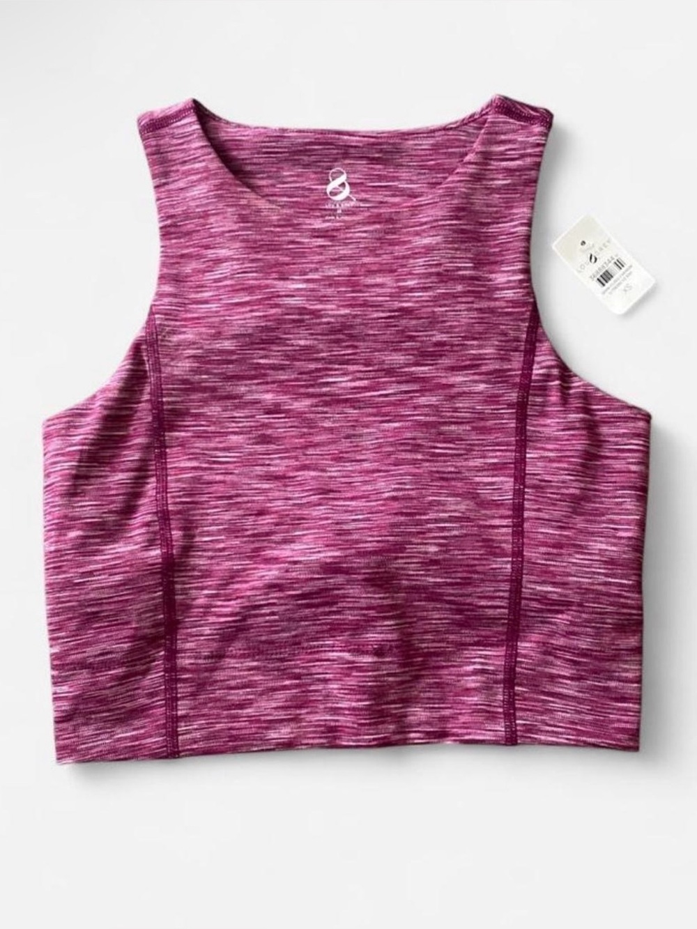 Space-Dye Pink Cropped Sports Bra